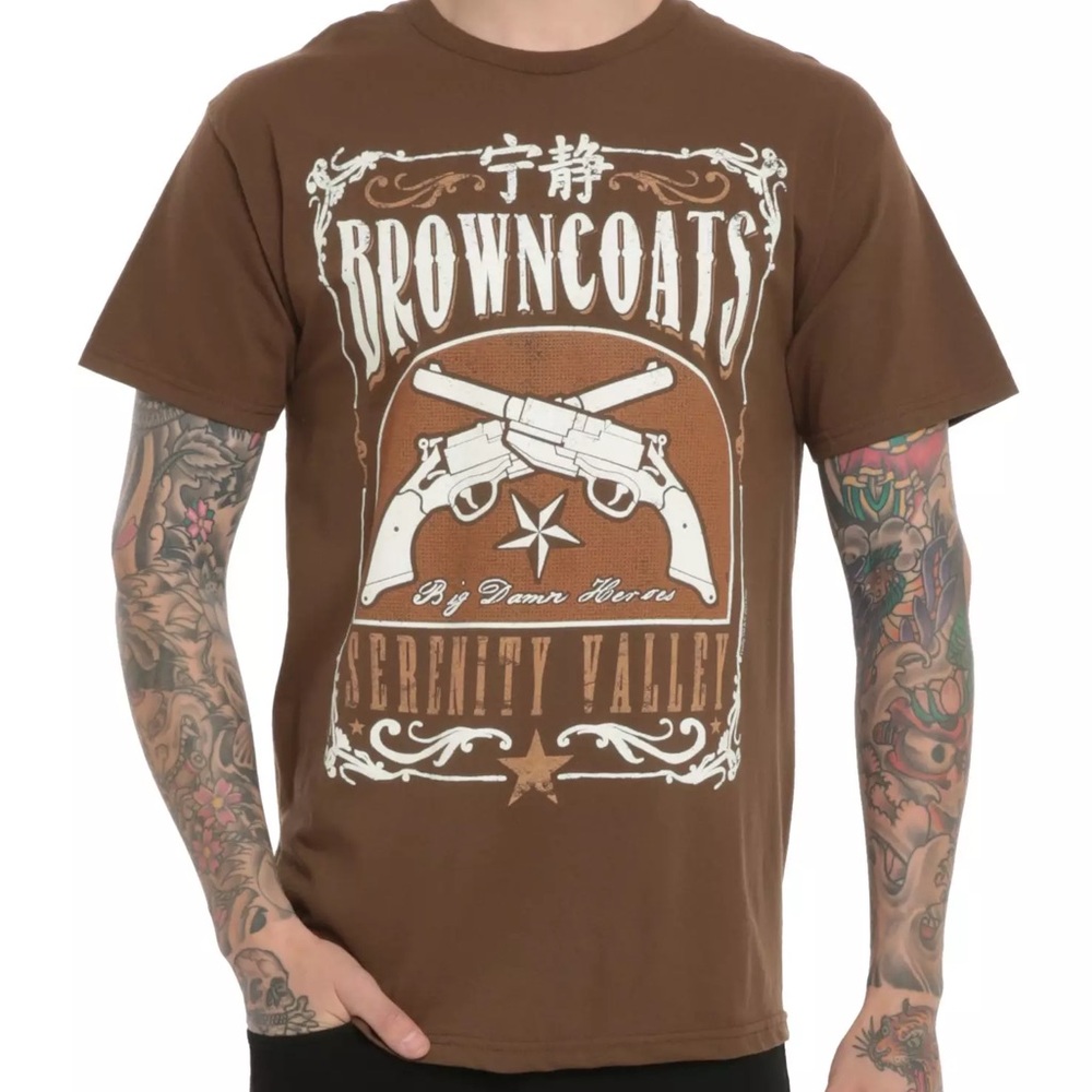 Firefly Browncoats Serenity 2014 Sci-Fi Brown Graphic T-Shirt